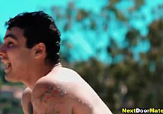 Muscular Gay Jocks Bareback Interracial 4some