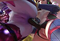 D Va, Mercy, And Widowmaker Dive Into A Wild Lesbian Deflowering Scene