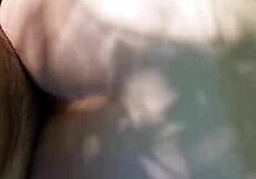 Sexual babe of the blond takes it in the pussy in public park doggystyle