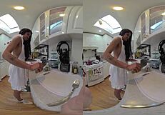 I explore the virtual viva in 3D reality in the kitchen