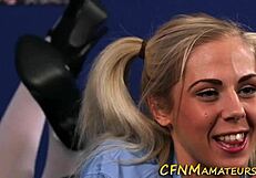 cfnm teen sucking cock handjob