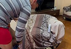 Angel Tacru helps me shave for cleanliness before the event