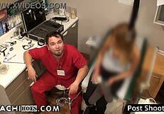 Pothead Maria Santos forced into Hitachi wand orgasms by Doctor Tampa