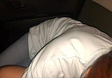 Perverted Japanese Couple Gets Excited In Car Sex At Night In Empty Spot