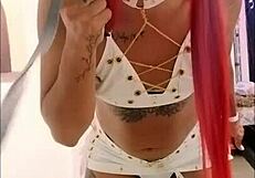 32 instant love Ts Angelique Monroe crossdressing beauty is a fan of her lingerie and a massive cock