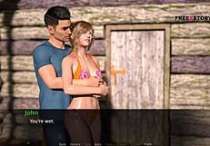 Mary Gets Fucked Hard by John Near Pool