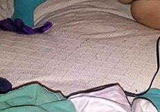 Using rabbit toy for solo masturbation