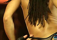 Black Fitness Babes Workout Naked in Gym Asses Exposed