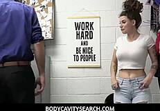 security guard tastes kinky shoplifter's sweet muffin