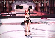 Neo from rwby in lingerie with small tits