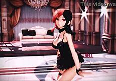 Neo from rwby in lingerie with small tits