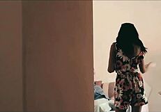 Watch The Brunette Spy On European Couple Fucking Hard!
