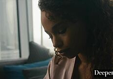 Deeper Cecilia Lion in stockings pushes boundaries with blowjob, cowgirl, and bondage spanking