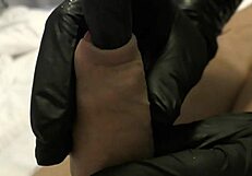 Milf Plays With Foreskin Using Latex Gloves In Homemade Fetish Session With European Cock