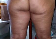 My wife in the bathroom