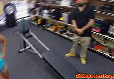 Ebony babe performs workout spied on by hidden camera