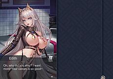 kinky hentai game with animated sex actions and Edith’s excellent deepthroat skills