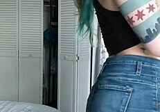 Blonde Tattooed Fan Teases With Big Tits And Dildo Riding