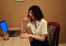 Horny Secretary Gets Fucked After Dildo!