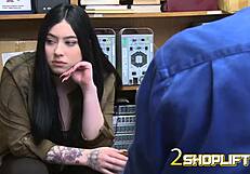 horny bbw caught stealing, what happens next in the office?