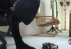 Sexy Shoe Dangle with Pantyhose in Close-Up