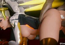 D.Va And Tracer Experience Intense Doggystyle Bent Over In Overwatch Hentai