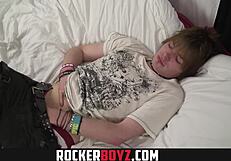 skinny british twink wanks and cums hard