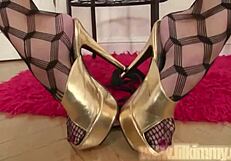 Teen Lil Kimmy Undresses in Lingerie and Fishnets