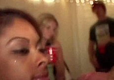 Ebony girl next door gives intense blowjob to her neighbor's big cock.