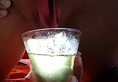 morning camping close-up with full glass