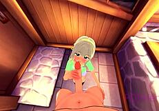 Trap elf maid helps you wash