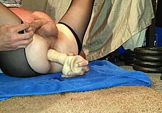 Can't Help But Cum While Fucking Huge Dildo