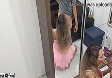 Painter's brush play with transsexual