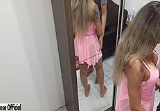 Painter's brush play with transsexual