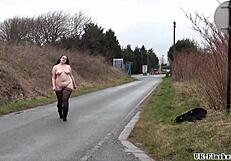 fat amateur emma flashes nude outdoors for voyeur thrills