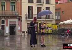 Public slut endures street humiliation by domina