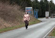 fat amateur emma flashes nude outdoors for voyeur thrills