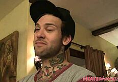 punk girl in photoshoot showing tattoos