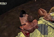 3D Busty Threesome Preview With Big Tits