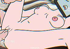 Tv woman and cameraman have sex in animation