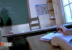 Raunchy scene of beautiful teacher Samia Duarte and her lustful student
