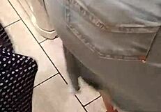 clara from skirtshouse models the skirt and jeans outfit