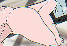 Tv woman and cameraman have sex in animation