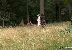 busty german stepmom banged hard by black cock outdoors