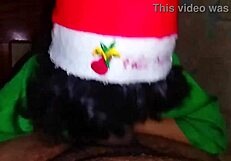 The Christmas elf gives me a creampie gift