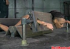 i'm bound as black sub, whipped and toyed by master in close-up bondage