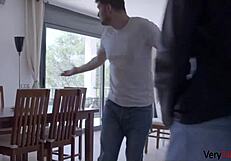 Mounica Brown tempts stepsis with taboo cowgirl fucking and orgasm