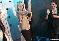 Are these wet lesbians fingering at the party?