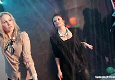Clenching and acting vulgar sexual standing dances for lesbians wet party