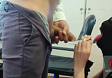 I feed my submissive partner in lingerie